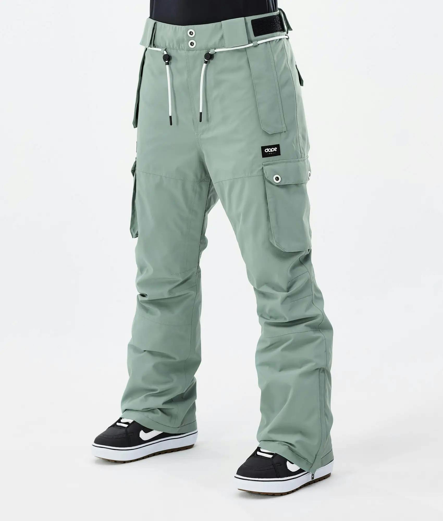 dope iconic W snowboard pants faded green